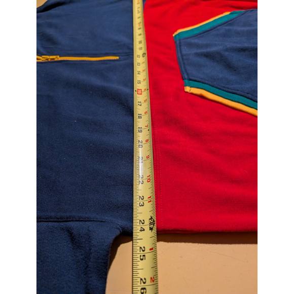 Vintage Huntington Ridge Pull Over Nautical Sweatshirt L LARGE Color Block Navy - Picture 6 of 11